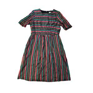 Sezane Multicolor Striped Midi Dress